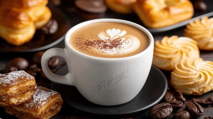 Delightful Cup of Coffee with Heart Design Creating Warm Cozy Vibes