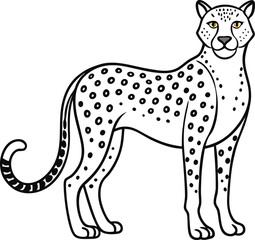 cheetah online art illustration with transparent background