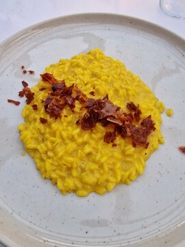 saffron risotto plate