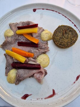 gourmet meat and vegetables