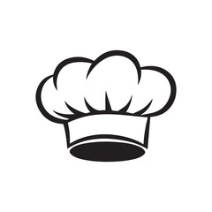 Chef hat icon vector silhouette illustration of a cooking or restaurant symbol in cartoon style