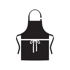 kitchen chef Apron Minimalist Black Icon vector silhouette sign symbol for Cooking or Baking