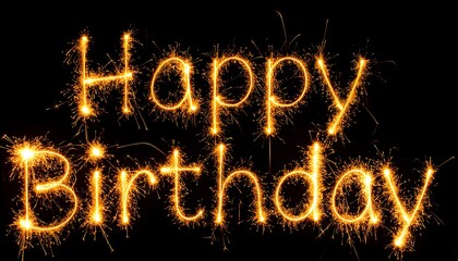 Sparkler writing "Happy Birthday
