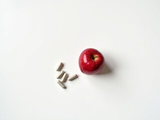 red apple on a white background