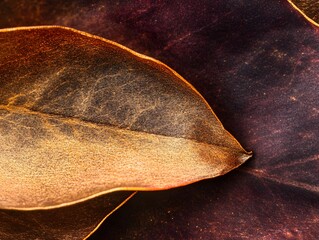 Abstract Gold and Brown Leaf Texture Macro Photography