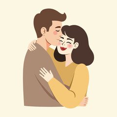 Obraz premium Solid color vector set for Wife Appreciation Day with couples, rings, gifts, and romantic dinners. Minimal, modern, warm illustrations showing love and gratitude.