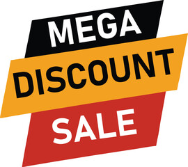  Mega Sale Banner Badge – Special Offer Discount Tag & Shopping Label Vector Template