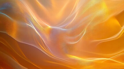 Abstract background with delicate wavy lines in shades of orange and yellow flowing smoothly