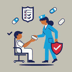 World Patient Safety Day vector set with doctors, hand washing, safety shields, emergency calls, medication safety, and teamwork in solid color flat style.