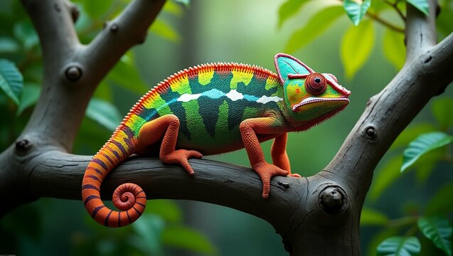 chameleon on a branch