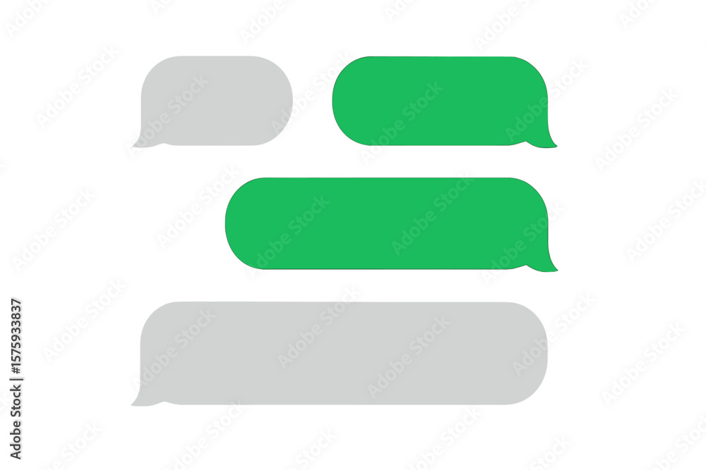 Poster chat message bubbles vector illustration. smartphone text conversation. messenger speech bubbles tem