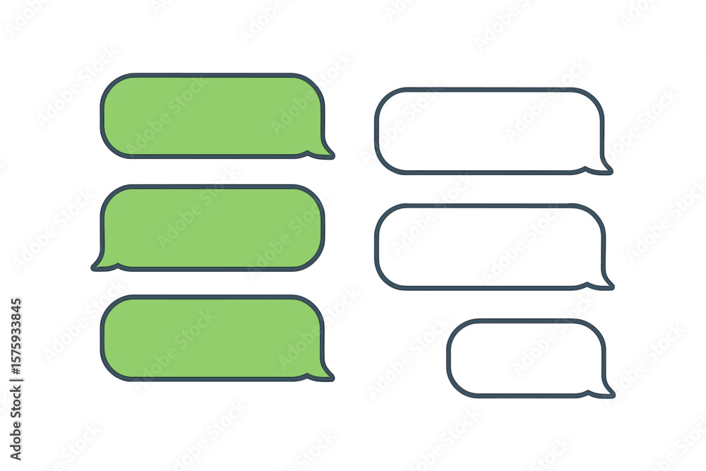 Fototapete vector chat message bubbles for messenger app. smartphone text conversation speech bubbles. blank gr