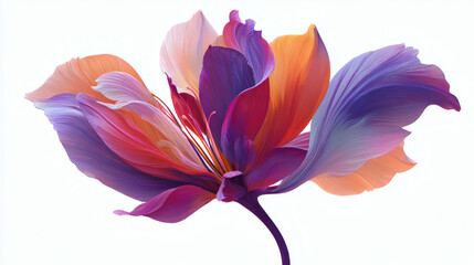 A stunning artistic rendering of a colorful, abstract flower with vibrant petals.