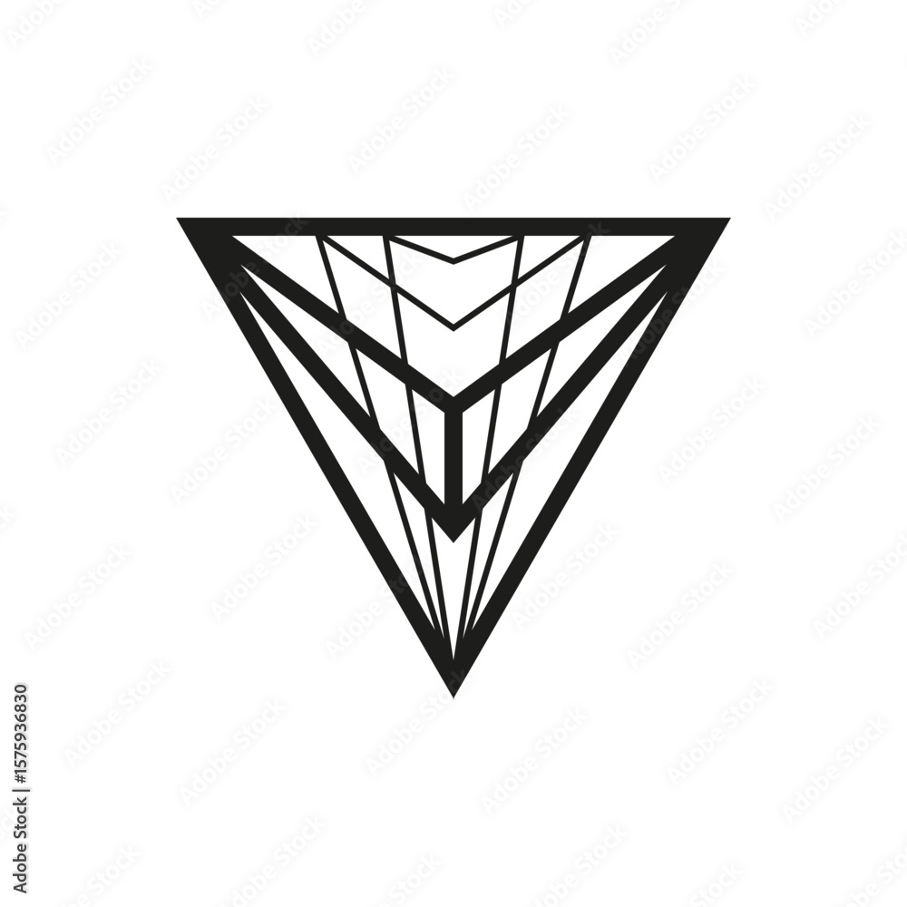 Poster geometric triangle logo icon. triangle concept vector design with minimalistic linear style