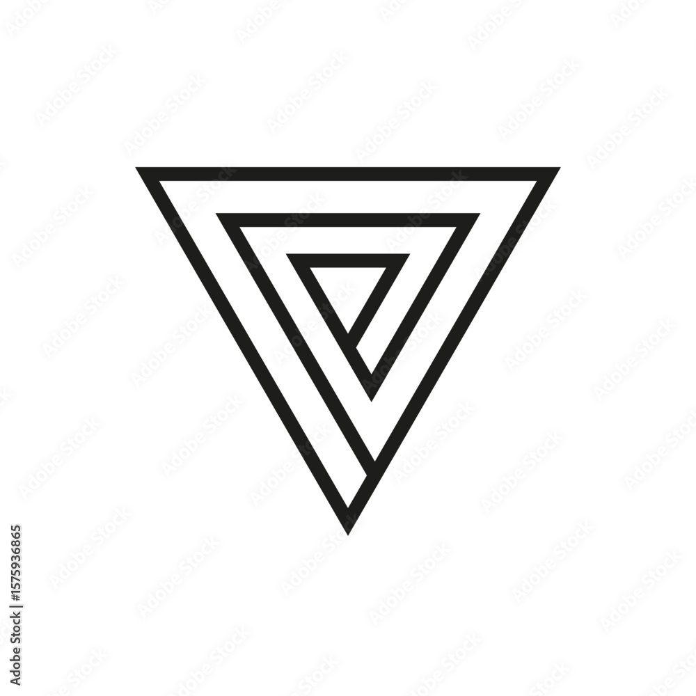 Poster geometric triangle logo icon. triangle concept vector design with minimalistic linear style