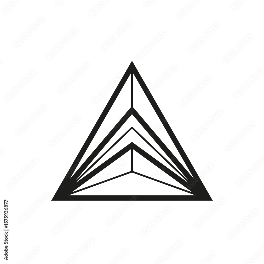 Poster geometric triangle logo icon. triangle concept vector design with minimalistic linear style