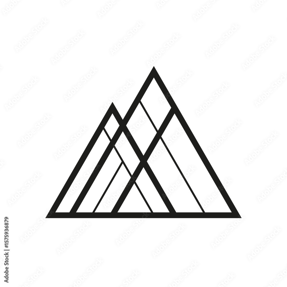 Poster geometric triangle logo icon. triangle concept vector design with minimalistic linear style