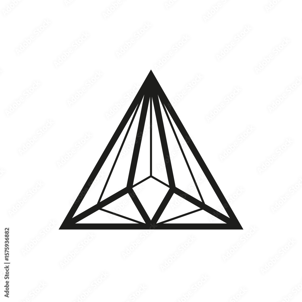Poster geometric triangle logo icon. triangle concept vector design with minimalistic linear style