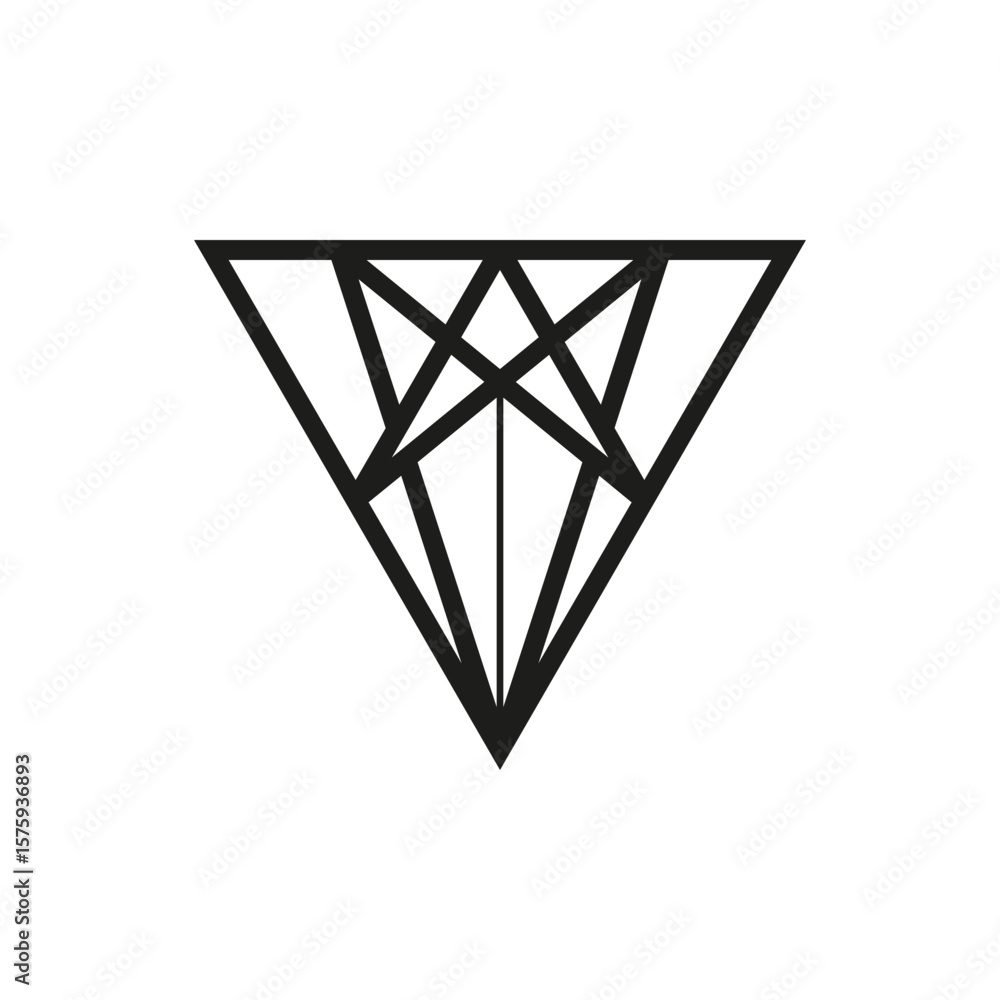 Poster geometric triangle logo icon. triangle concept vector design with minimalistic linear style