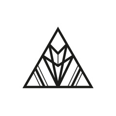 Geometric triangle logo icon. Triangle concept vector design with minimalistic linear style