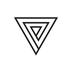 Geometric triangle logo icon. Triangle concept vector design with minimalistic linear style