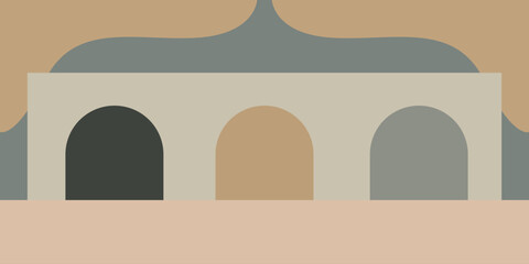 Simple Illustration Design of Three Gates With Neutral Colors