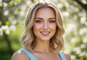 Naklejka premium Portrait of a smiling young woman