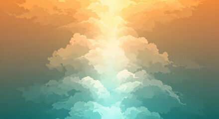 Golden Hour Sky Dramatic Cloudscape Peaceful Sunset Sunrise Nature Background Design Element