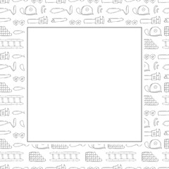 construction frame. doodle construction tool square frame. hand drawn construction frame background. construction tool background