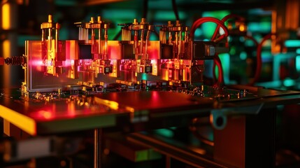 Close-up view of intricate electronic components.
