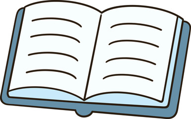 Cartoon open book blue clipart