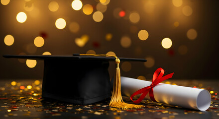Graduation Success Celebrate Achievement Diploma Ceremony Cap Future Goals Education