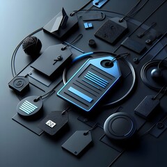 Black blue proce tag wallpaper