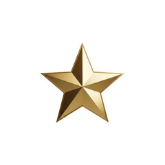 Obraz premium Golden star for success and achievement isolated PNG with Transparent Background