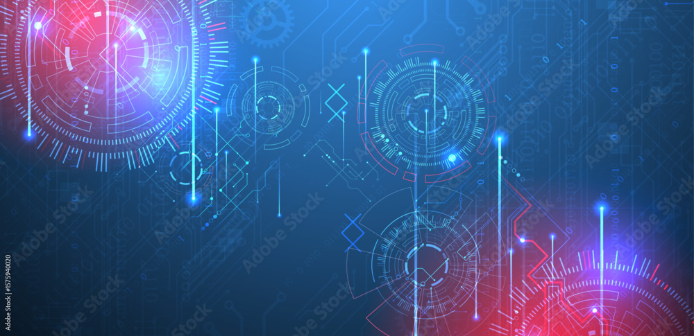 Poster abstract background. scientific and technological concept with the use of technical elements formed 