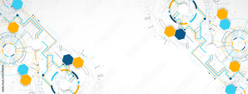 Poster abstract background. scientific and technological concept with the use of technical elements formed 