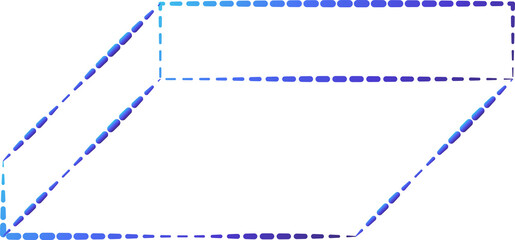 Geometric dashed line shape and icon element for tech, digital, cyber, web