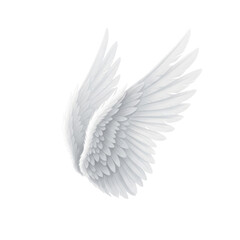Obraz premium Elegant white angel wing graphic isolated PNG with Transparent Background