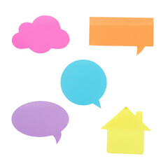 Colorful speech bubbles and icons assortment isolated PNG with Transparent Background