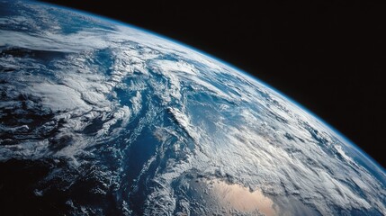 A breathtaking view of the earth from space, showcasing the beauty of the atmosphere and cloud formations