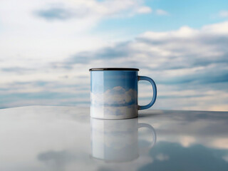 Obraz premium Isolated ceramic cup of hot coffee or tea