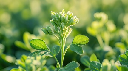 Close-Up of Dicotyledonous Delight Withania Plant in the Field, Macro View