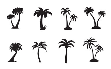 Palm Tree Silhouettes – Tropical Vector Set
