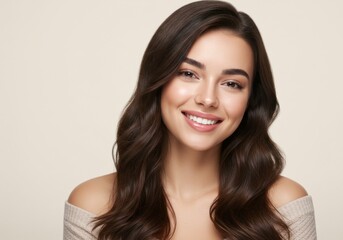 Naklejka premium Portrait of a smiling young woman
