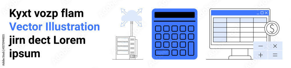 Fototapete calculator and computer displaying spreadsheet with added investment graphics and growth chart. idea