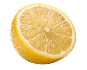 High-resolution PNG image of a fresh lemon, including whole and sliced views, isolated on a transparent background. Perfect for food designs, summer themes, packaging, and commercial use.