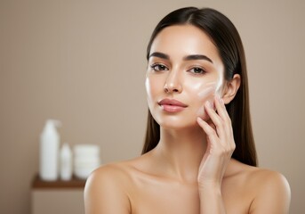 Portrait of a young woman with perfect skin