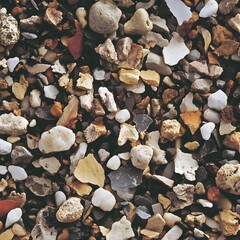 Closeup Detailed Shot of Mixed Gravel Stones Texture Background