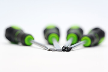 Screwdriver tips on a white background