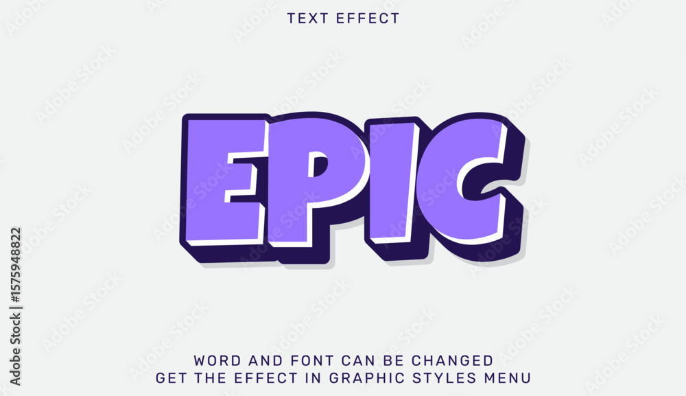 Poster epic text effect in 3d design